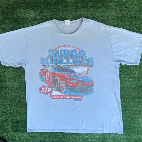 Vintage Y2K Bubba Wallace Shirt Blue NASCAR Racing Auto Tee - Picture 1 of 6